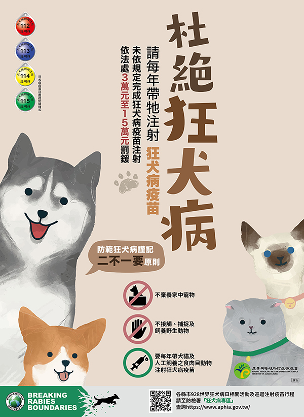 杜絕狂犬病，勿讓犬貓接觸野生動物